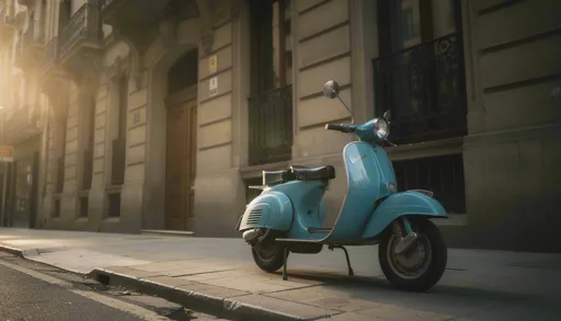AI-generated source image, vintage Vespa